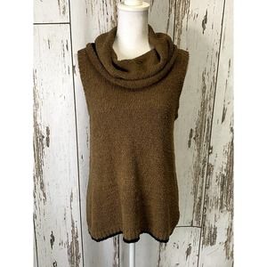 Lilla Brown Sleeveless Turtleneck Sweater